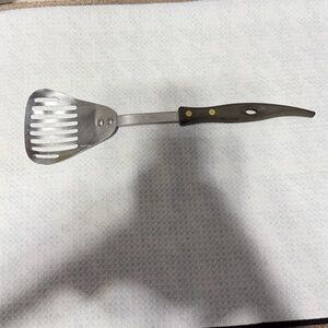 Stainless Steel Slotted Spatula with Wooden Handle